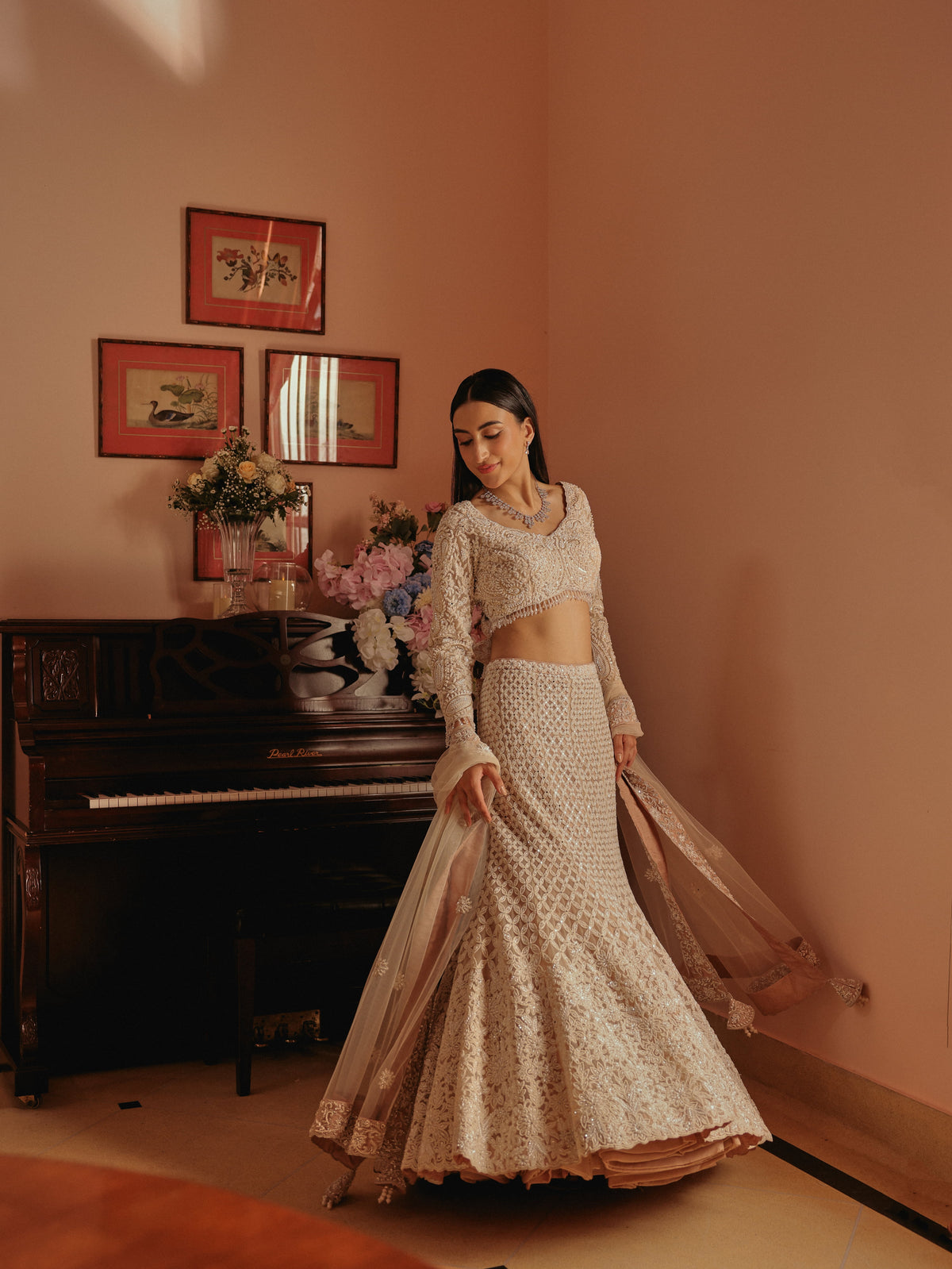 Pink Fish Cut Lehenga, view 2