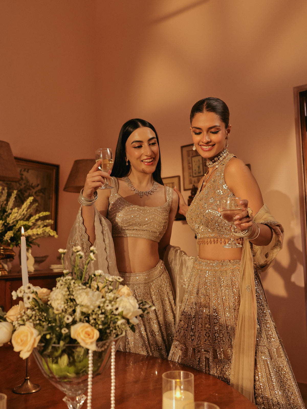 Gold Lehenga with Swarovski, view 5