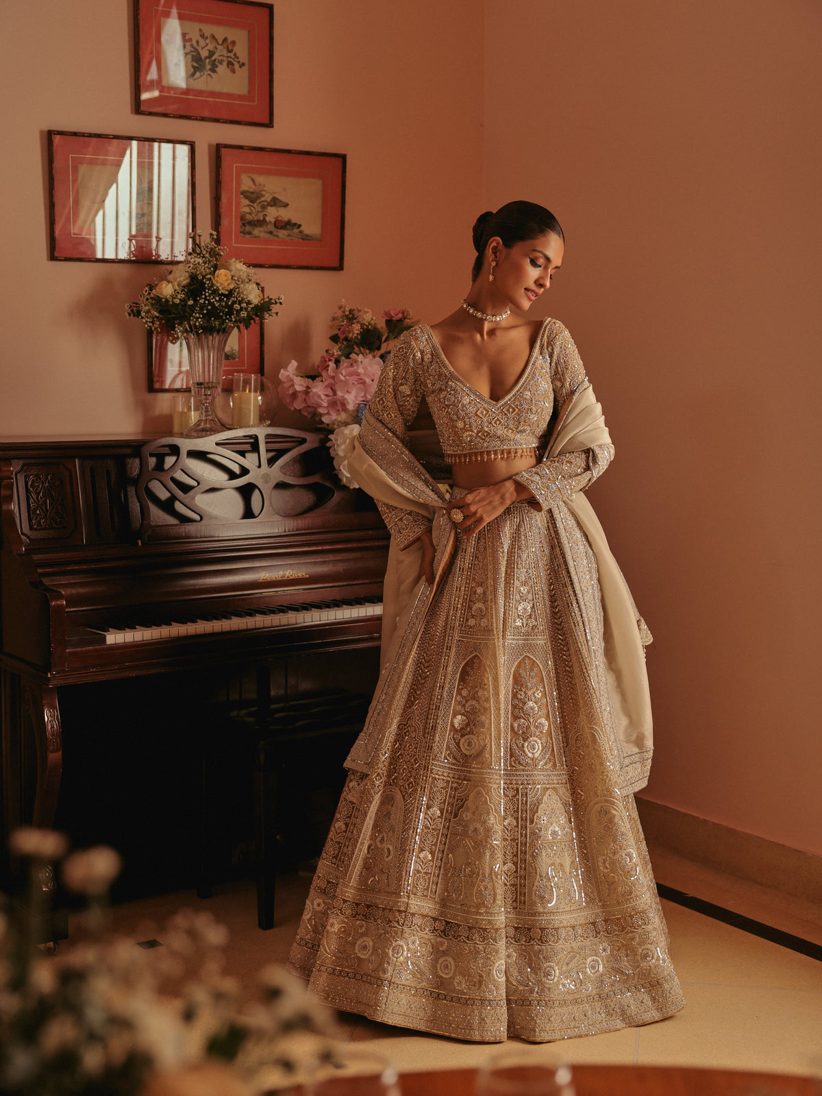 Beige Lehenga with Dori