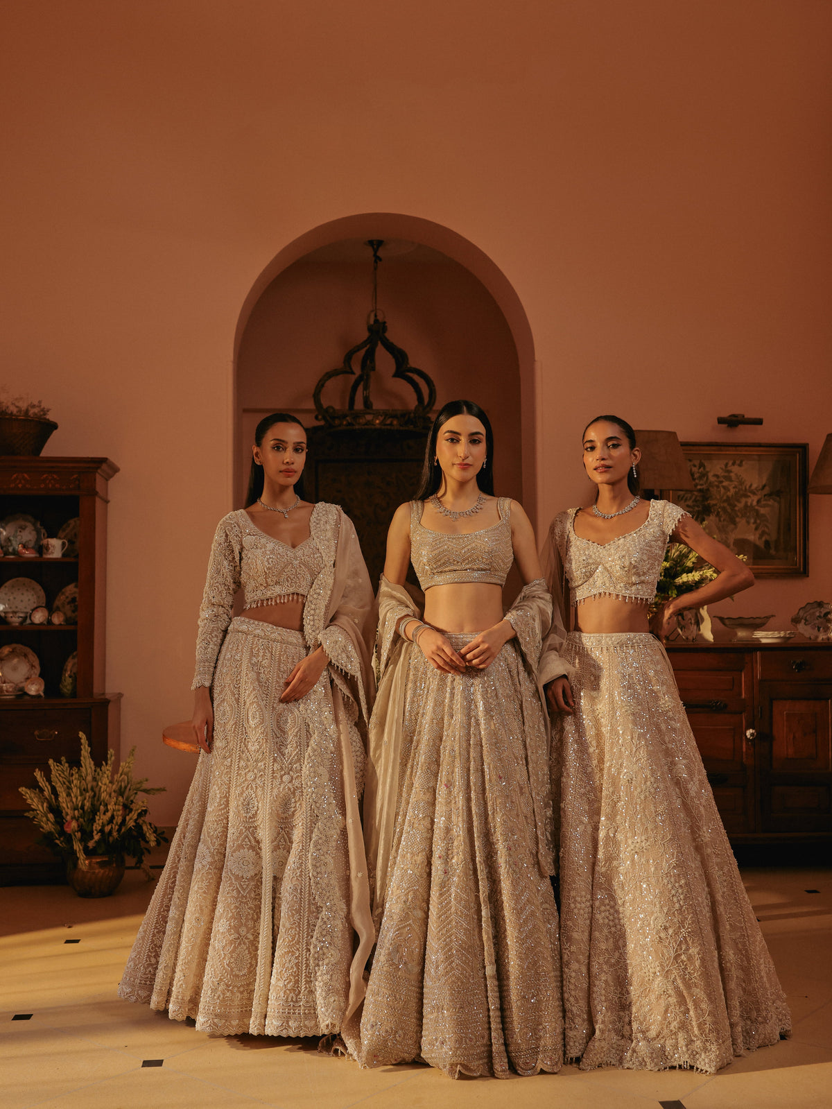 Grey Lehenga with Sequins Embellishments, view 5