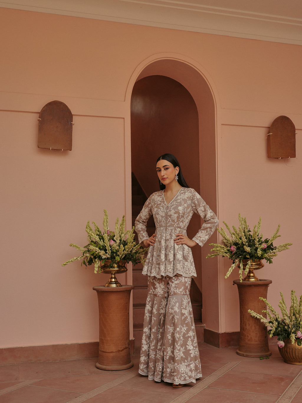 Beige Sharara Set