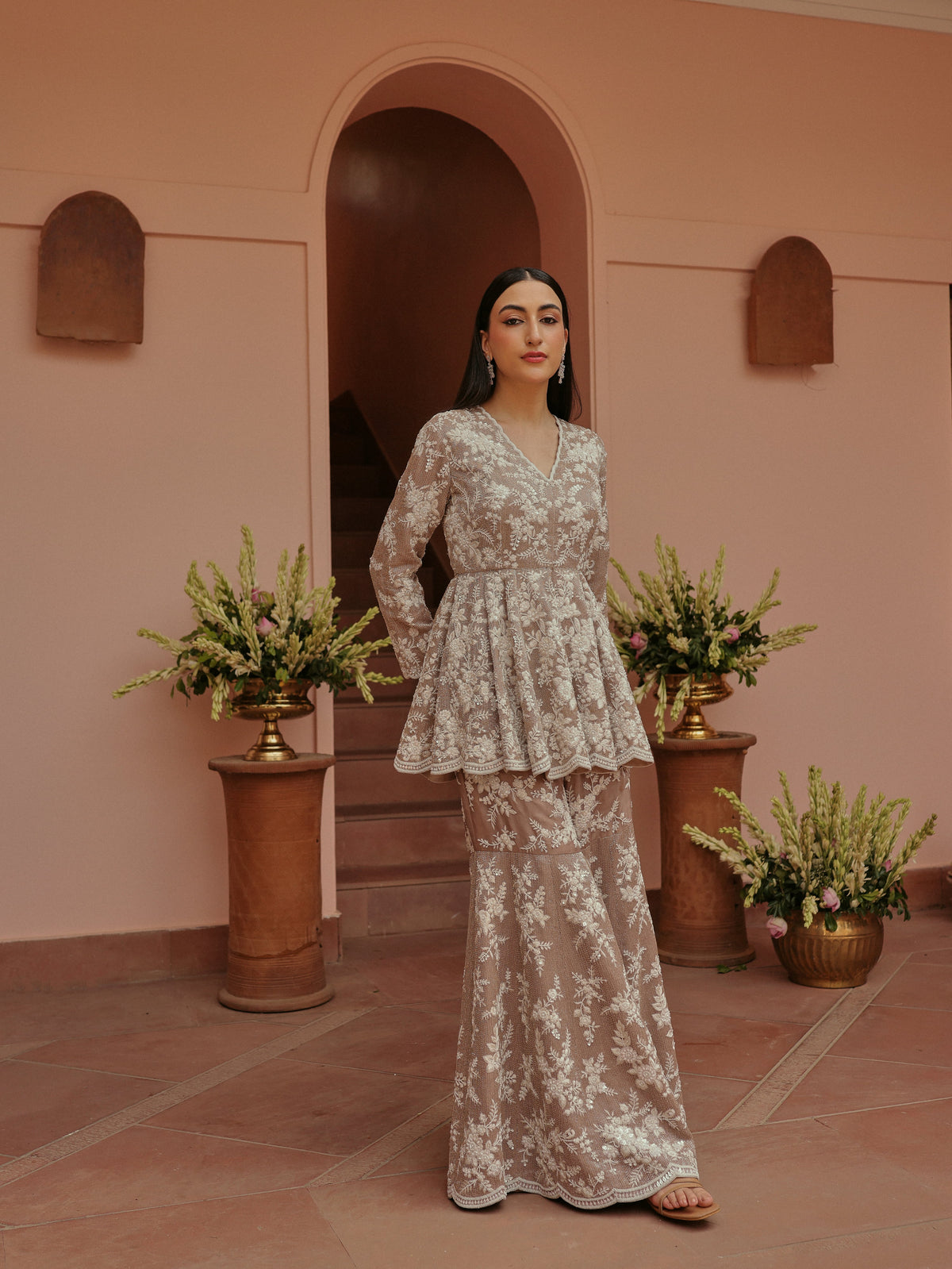 Beige Sharara Set, view 2