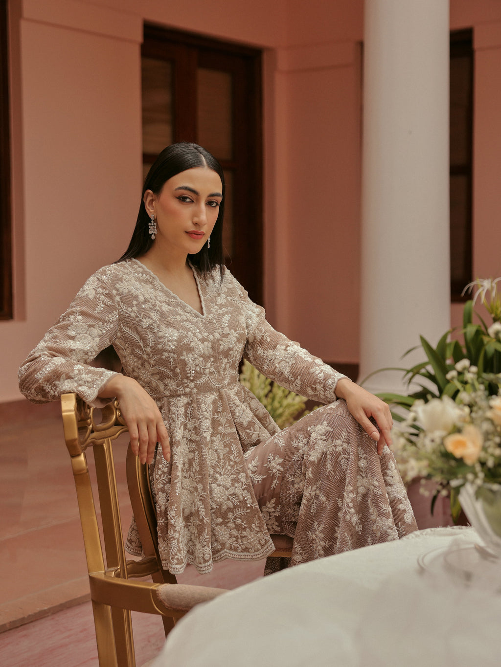 Beige Sharara Set, view 3