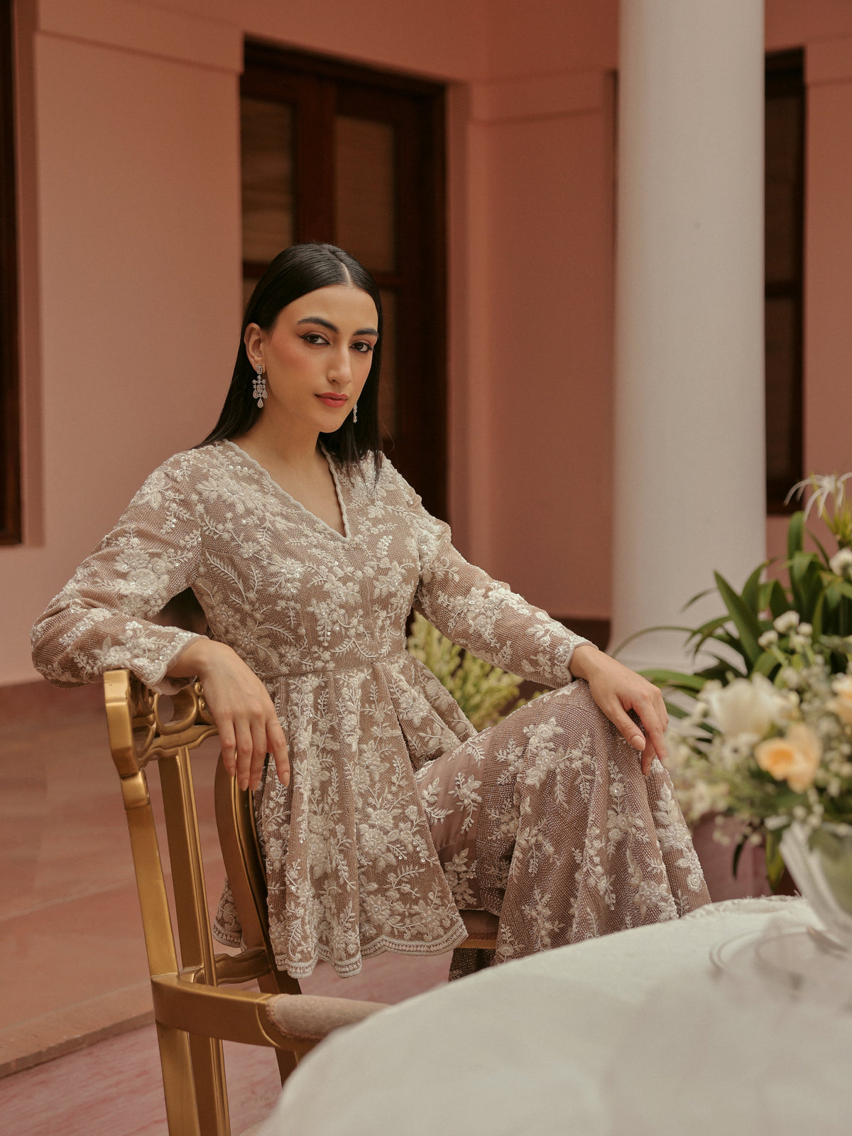 Beige Sharara Set, view 3